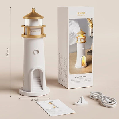 Moon Projection Lighthouse Night Light With Bluetooth Music And Remote 5