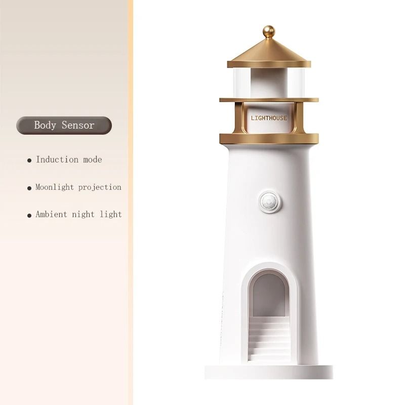 Moon Projection Lighthouse Night Light With Bluetooth Music And Remote 7