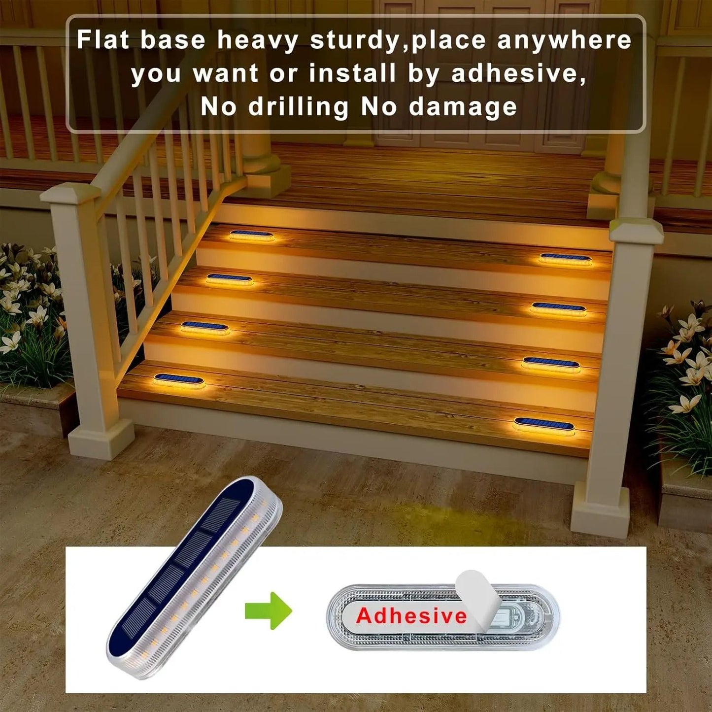Solar Step Lights Waterproof LED Warm White Pathway Lights For Stairs And Driveways 1