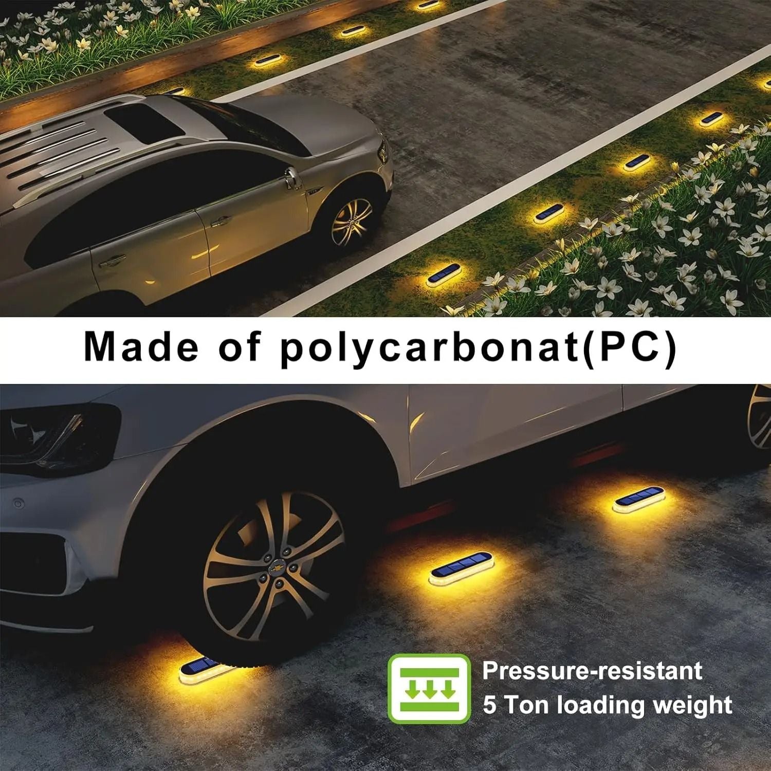 Solar Step Lights Waterproof LED Warm White Pathway Lights For Stairs And Driveways 5