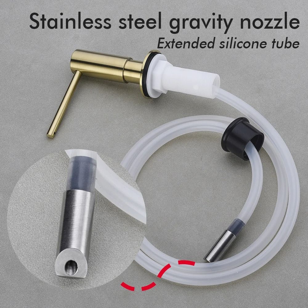 Stainless Steel Kitchen Sink Soap Dispenser Extension Tube Kit 2