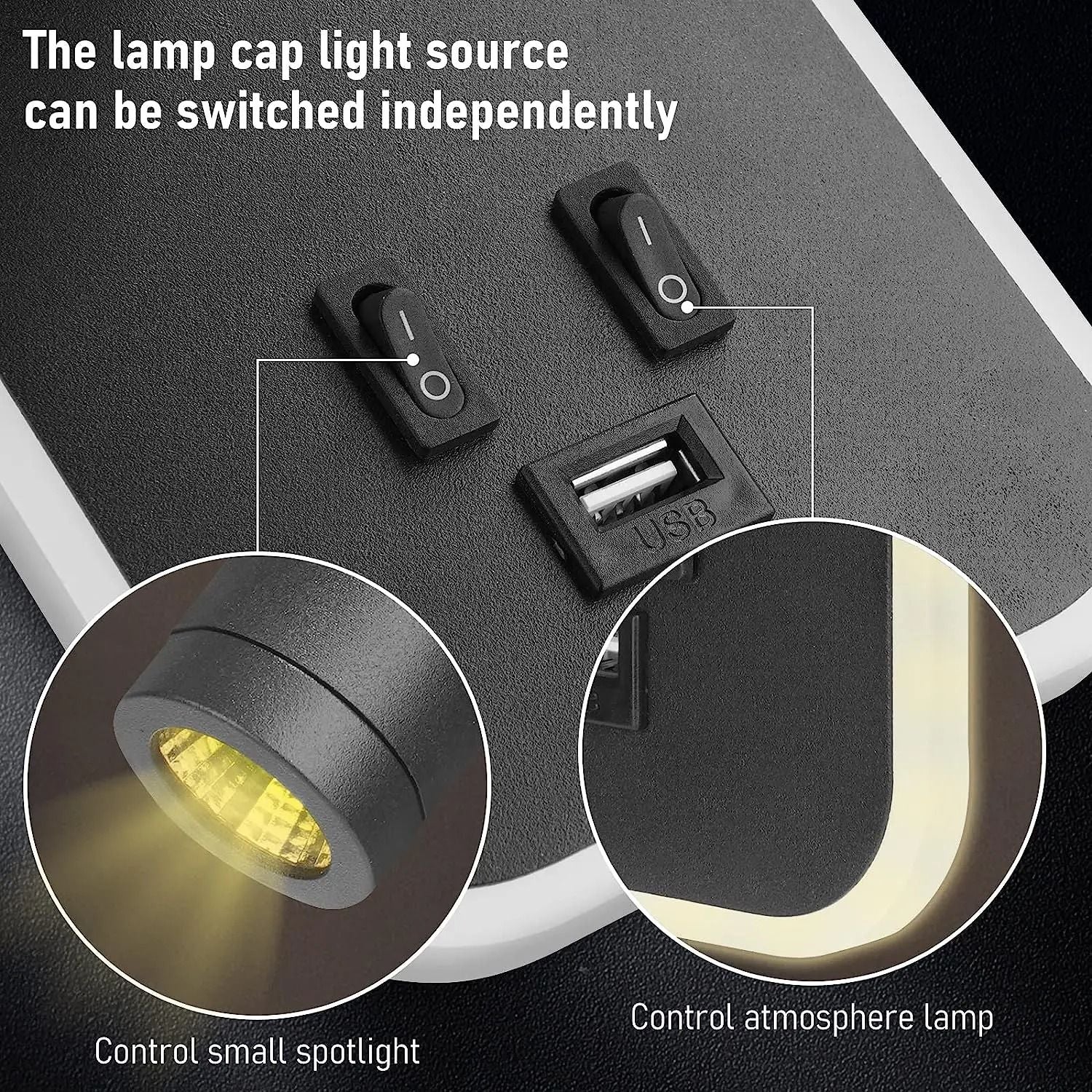 WallMounted Bedside LED Reading Light With USB Charging Port And Adjustable Spotlight 6