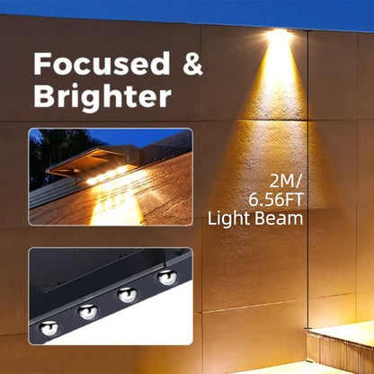 2 Pack Solar Wall Lights 4 LED Solar Fence Lights Outdoor Waterproof Solar Deck Lights Wall Lights  2