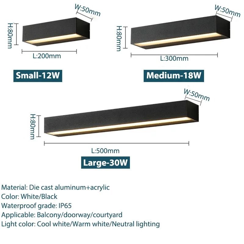 Modern Aluminum LED Outdoor Wall Sconce For Porch And Patio 4