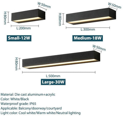 Modern Aluminum LED Outdoor Wall Sconce For Porch And Patio 4