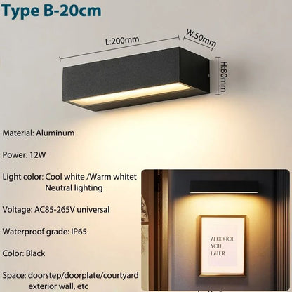 Modern Aluminum LED Outdoor Wall Sconce For Porch And Patio 6