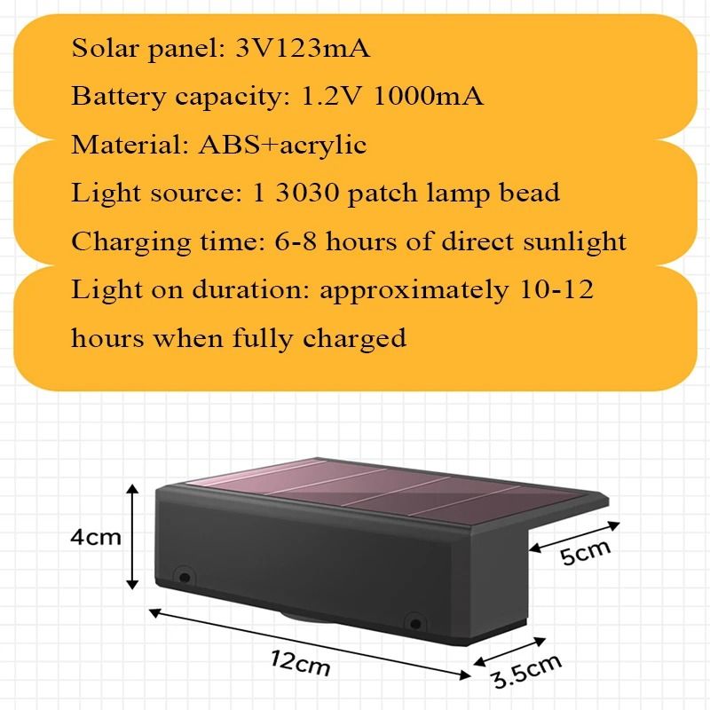 Solar Wall Washing Lamp Outdoor Waterproof LED Wall Light For Garden Patio 5