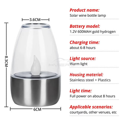 SolarGlow Stainless Steel Candle Light  Ambient Solar LED Decor For Outdoor Evenings 5
