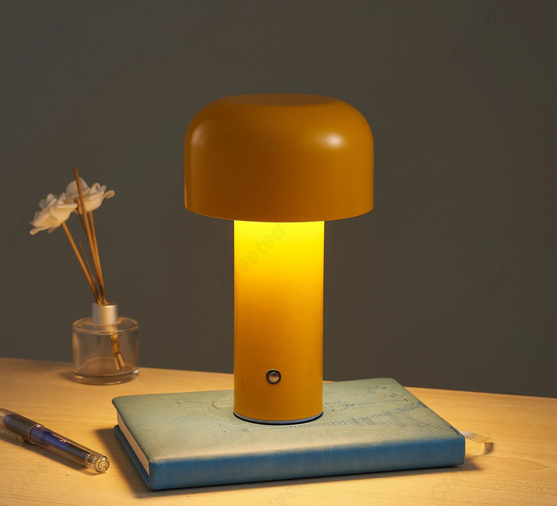 Italian Designer Mushroom Table Lamp Portable Cordless Touch Rechargeable USB Bedside Lamp 3