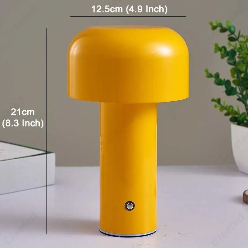 Italian Designer Mushroom Table Lamp Portable Cordless Touch Rechargeable USB Bedside Lamp 4