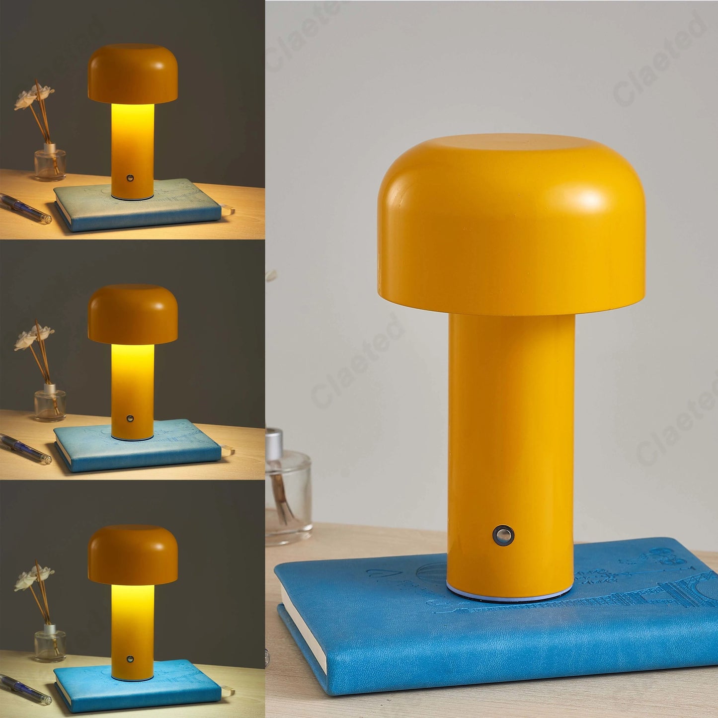 Italian Designer Mushroom Table Lamp Portable Cordless Touch Rechargeable USB Bedside Lamp 5