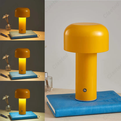 Italian Designer Mushroom Table Lamp Portable Cordless Touch Rechargeable USB Bedside Lamp 5