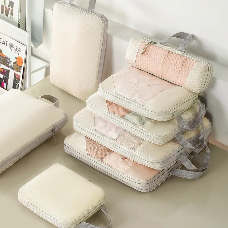 Compression Packing Cubes for Travel Expandable Lightweight Organizer Set