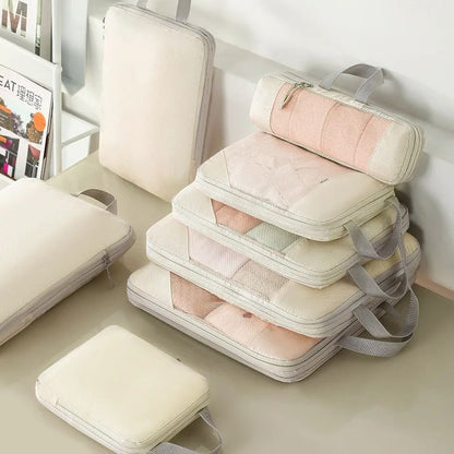 Compression Packing Cubes for Travel Expandable Lightweight Organizer Set