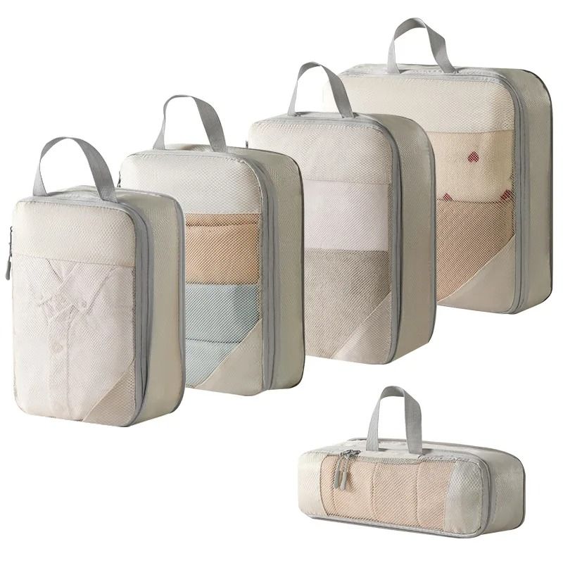 Compression Packing Cubes For Travel Expandable Lightweight Organizer Set 4
