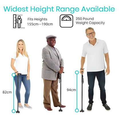 Adjustable Folding Walking Cane With LED Light  Lightweight AntiSlip Support For Seniors 1