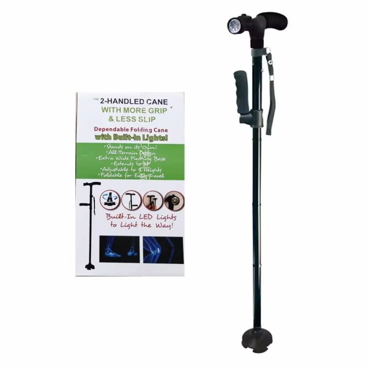 Adjustable Folding Walking Cane With LED Light  Lightweight AntiSlip Support For Seniors 7