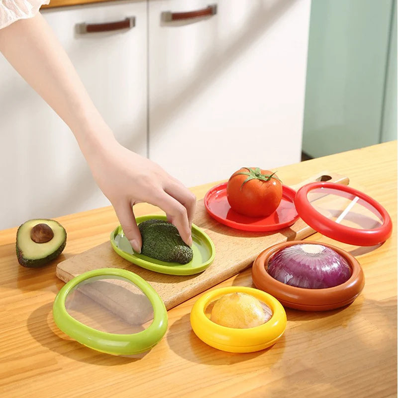 Avocado Food Storage Box, Fruit Vegetable Fresh-keeping Cover, Seal Cover Kitchen Accessories for Fridge & Meal Prep