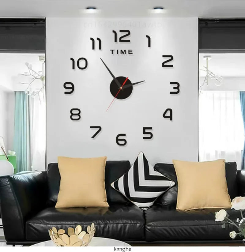 DIY Quartz Wall Clock, Modern Design Acrylic Mirror Stickers, Fashion Watch Home Living Room Decoration