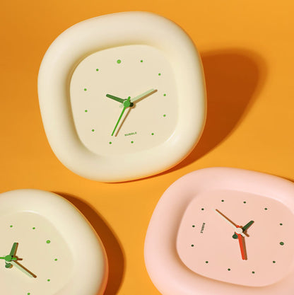 Bubble Design Wall Clock, Home Clock with Pointer Small Cute Interior Battery, Needle Clock for Bedroom or Living Room