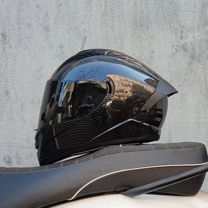All-Season Full-Face Motorcycle Helmet with Double Visor – Winter Warm Racing Protection