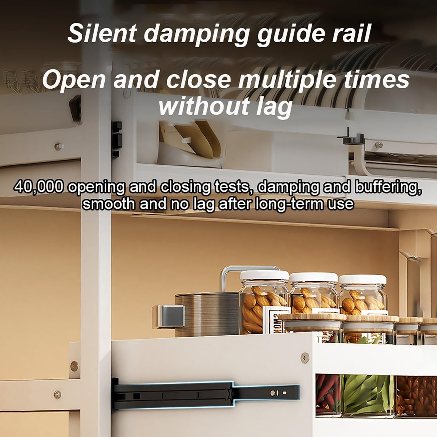 Pull Out Kitchen Cabinet Organizers RollOut Sliding Drawer Shelf For Household Storage Retractable  3