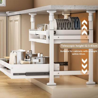 Pull Out Kitchen Cabinet Organizers RollOut Sliding Drawer Shelf For Household Storage Retractable  5