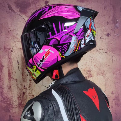 AllSeason FullFace Motorcycle Helmet With Double Visor  Winter Warm Racing Protection 21