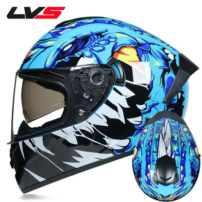 AllSeason FullFace Motorcycle Helmet With Double Visor  Winter Warm Racing Protection 20