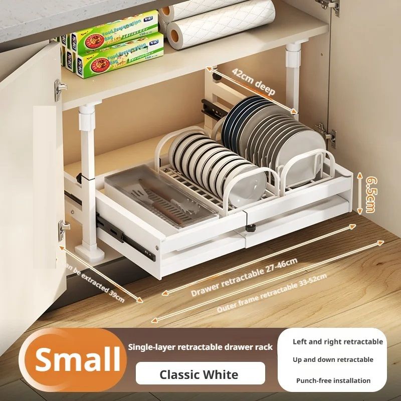 Pull Out Kitchen Cabinet Organizers RollOut Sliding Drawer Shelf For Household Storage Retractable  16