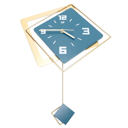 Silent Digital Hanging Wall Clock, Modern Metal Large Green Pendulum Clock, Simple Home Art Decor Wall Watch