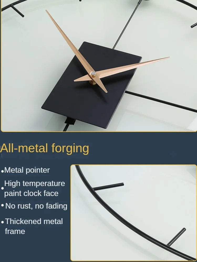 Large Wall Clock Stylish Luxury Design for Living Room, Modern Vintage Pendulum Swing Clock, Brief Home Decoration
