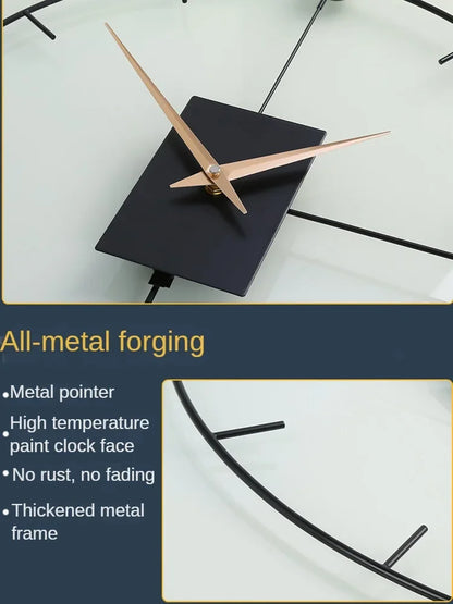 Large Wall Clock Stylish Luxury Design for Living Room, Modern Vintage Pendulum Swing Clock, Brief Home Decoration