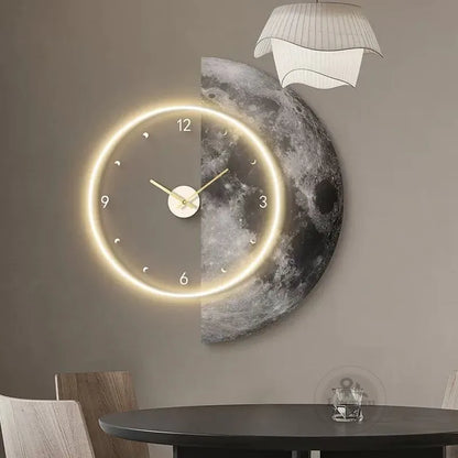 Aesthetic LED Luxury Modern Wall Clocks, Elegant Stylish Clock for Bedrooms, Living Room Decor Accessories