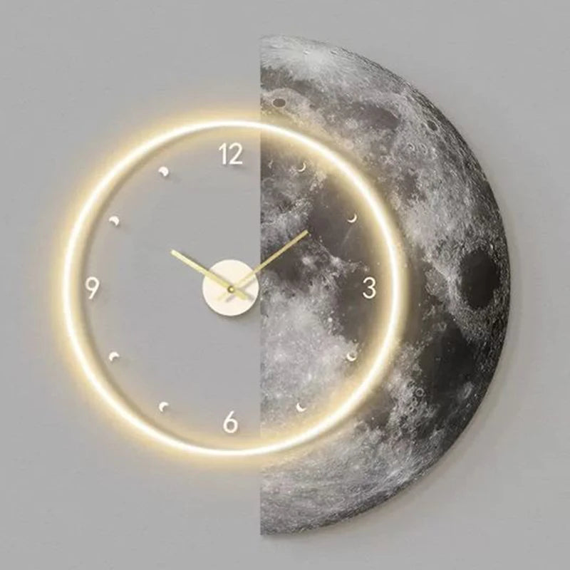 Aesthetic LED Luxury Modern Wall Clocks, Elegant Stylish Clock for Bedrooms, Living Room Decor Accessories