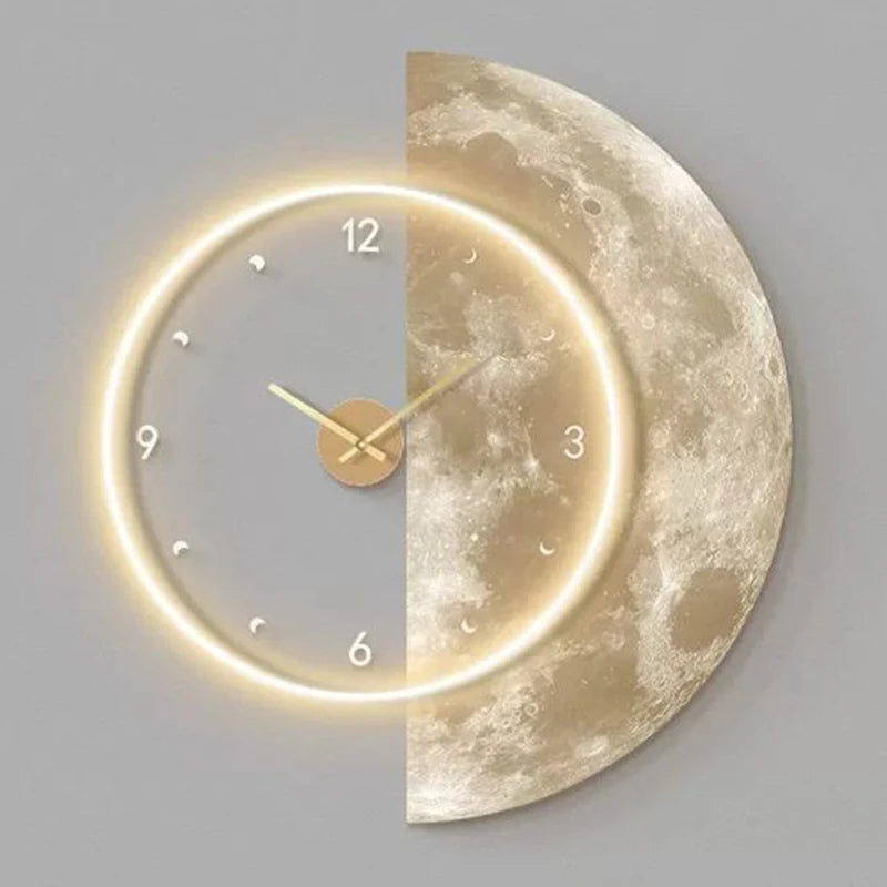 Aesthetic LED Luxury Modern Wall Clocks, Elegant Stylish Clock for Bedrooms, Living Room Decor Accessories