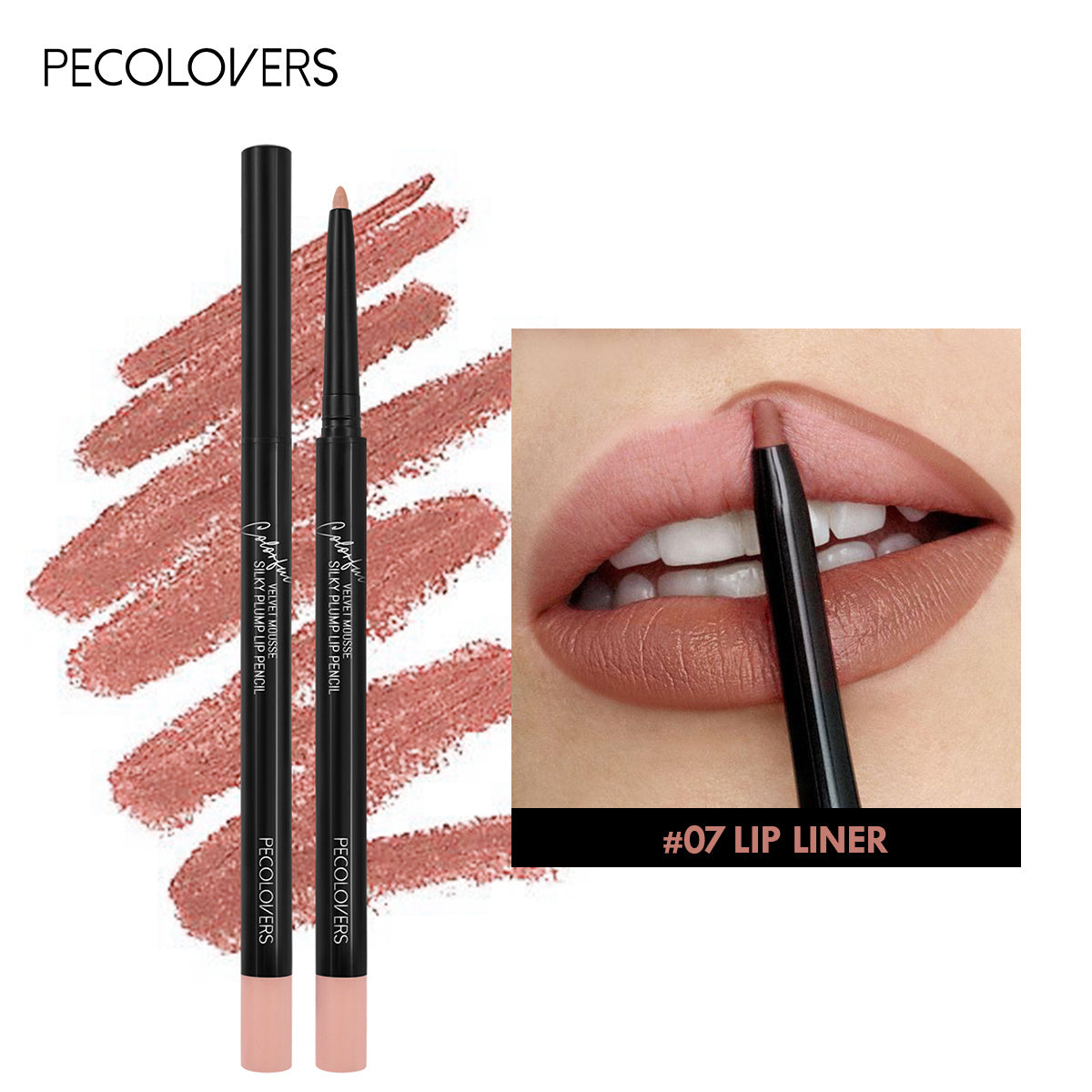 Red Contour Tint Pencil, Waterproof Matte Lipliner, Moisturising Lips Makeup, Long Lasting Lipstick, Non stick Cup Wear