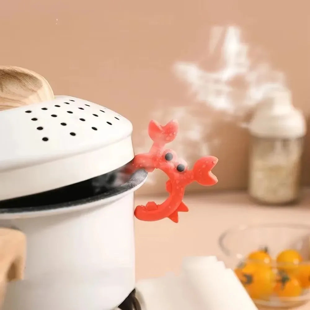 41PCS Silicone Spatula Rack Small Crab AntiScalding Pot Clip Universal Spoon Holder Clip Overflow S 3