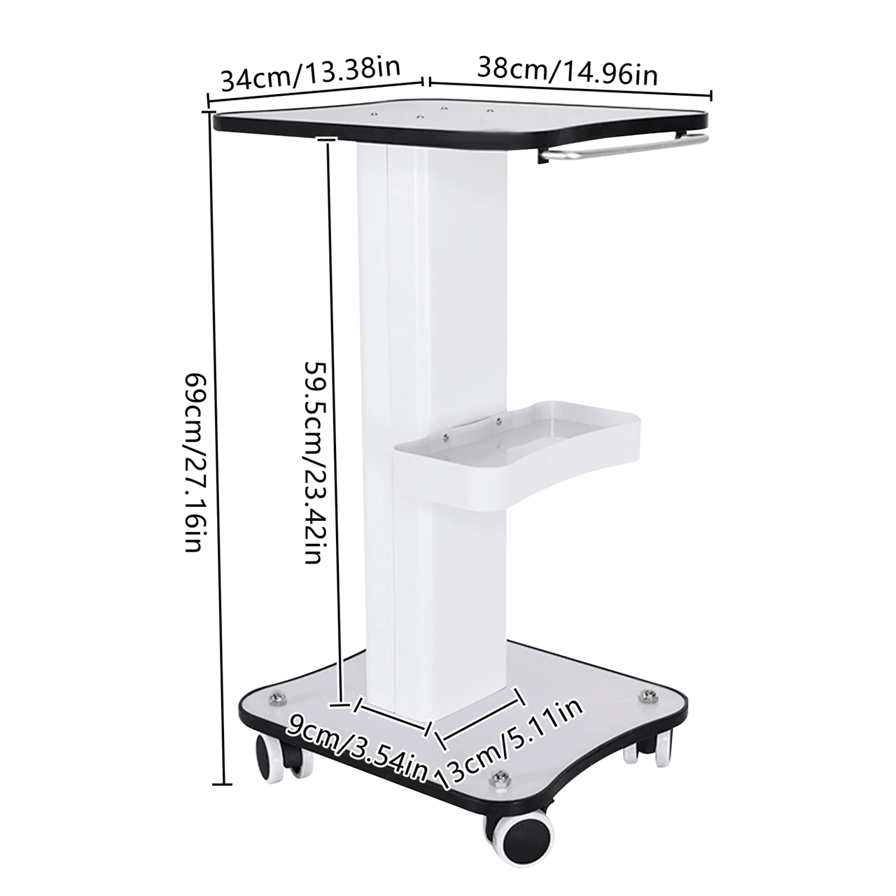 Mobile 3 Tier Beauty Cart Rolling Spa Organizer Trolley 3