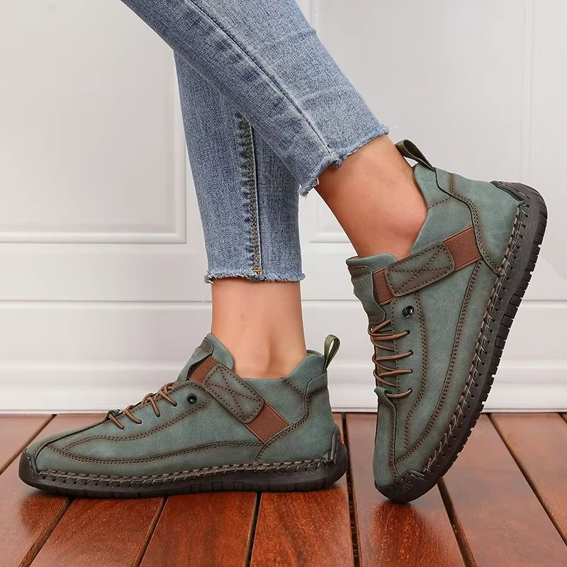 Retro British Style Womens Summer Workwear Boots  NonSlip MidTop Fashion Loafers 3