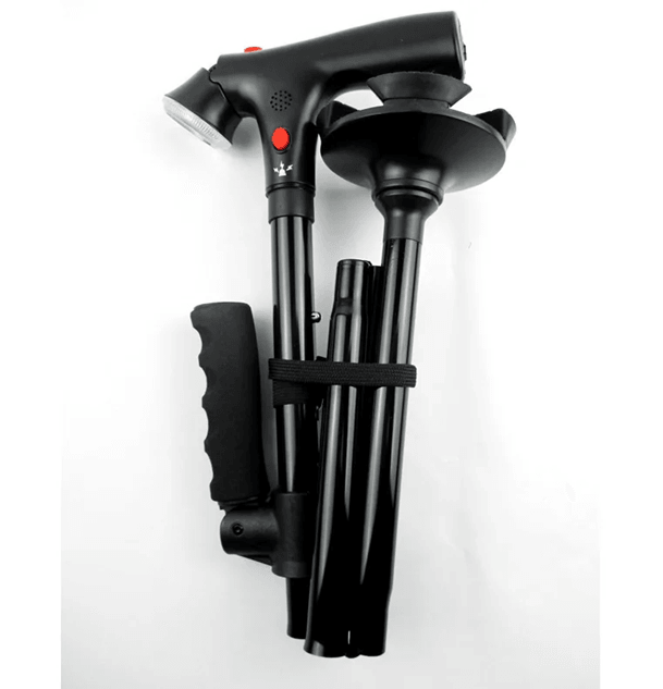 Adjustable Collapsible Walking Cane With LED Light And Alarm 5