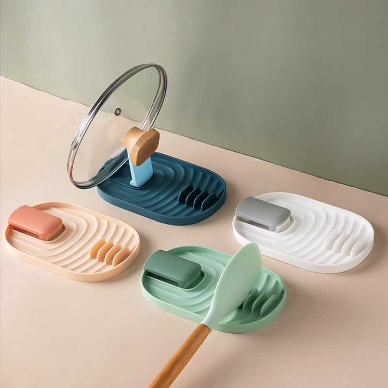 Heat-Resistant Plastic Spoon Holder, Kitchen Utensil Storage Shelf for Spatulas Ladles, Foldable Kitchen Accessory