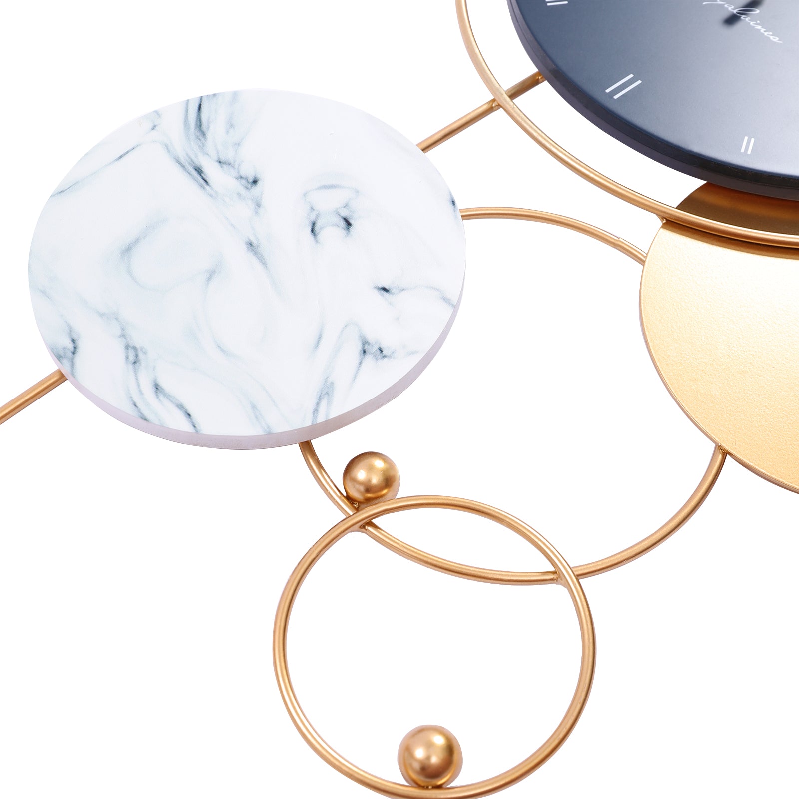 Silent Non-Ticking Wall Clock, Big Wall Clocks for Living Room Decor, Gold Indoor Metal Decorative Clock Battery Operate
