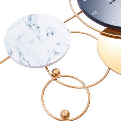 Silent Non-Ticking Wall Clock, Big Wall Clocks for Living Room Decor, Gold Indoor Metal Decorative Clock Battery Operate