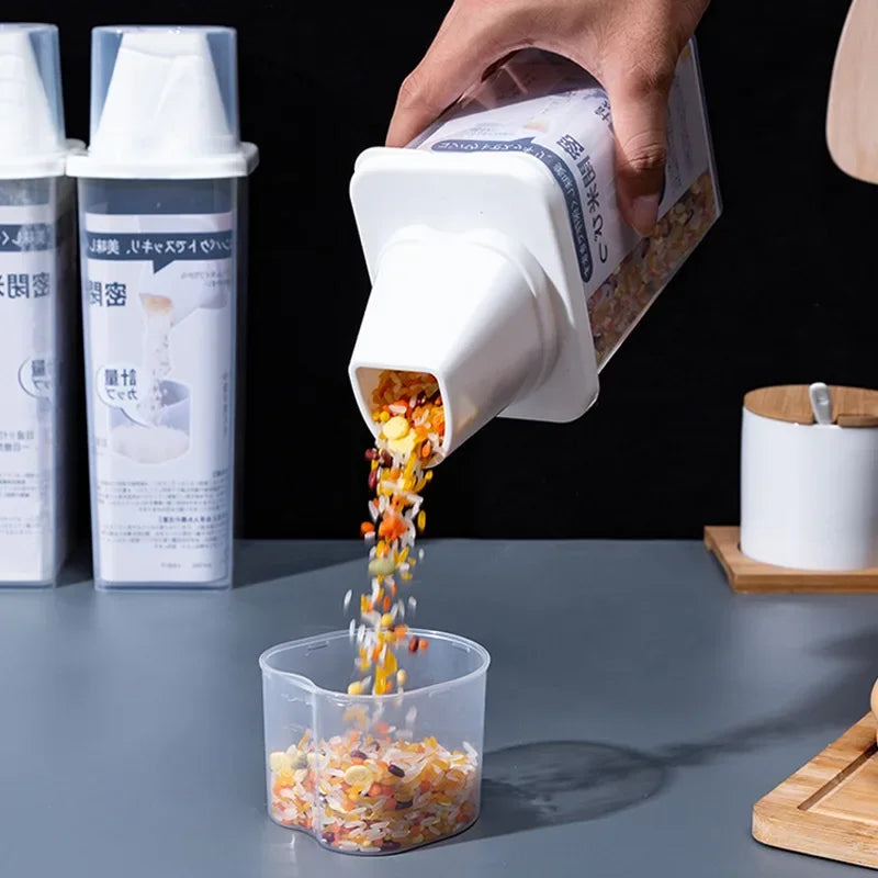 Japanese Style Food Container, Sealed, Insect, Moisture-Proof Grain Storage Tank for Kitchen, Rice, and Dry Food