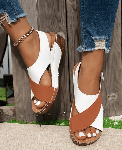 Everyday Comfort Peep Toe Wedge Sandals For Women 4