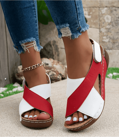 Everyday Comfort Peep Toe Wedge Sandals For Women 6
