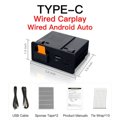 Wireless CarPlay Android Auto Adapter For Mazda TypeC Retrofit 6