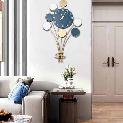 Silent Large Wall Clock Without Drilling, Battery Operated Balloon Clock, Simple Wall Art for Bedroom, Kids Room
