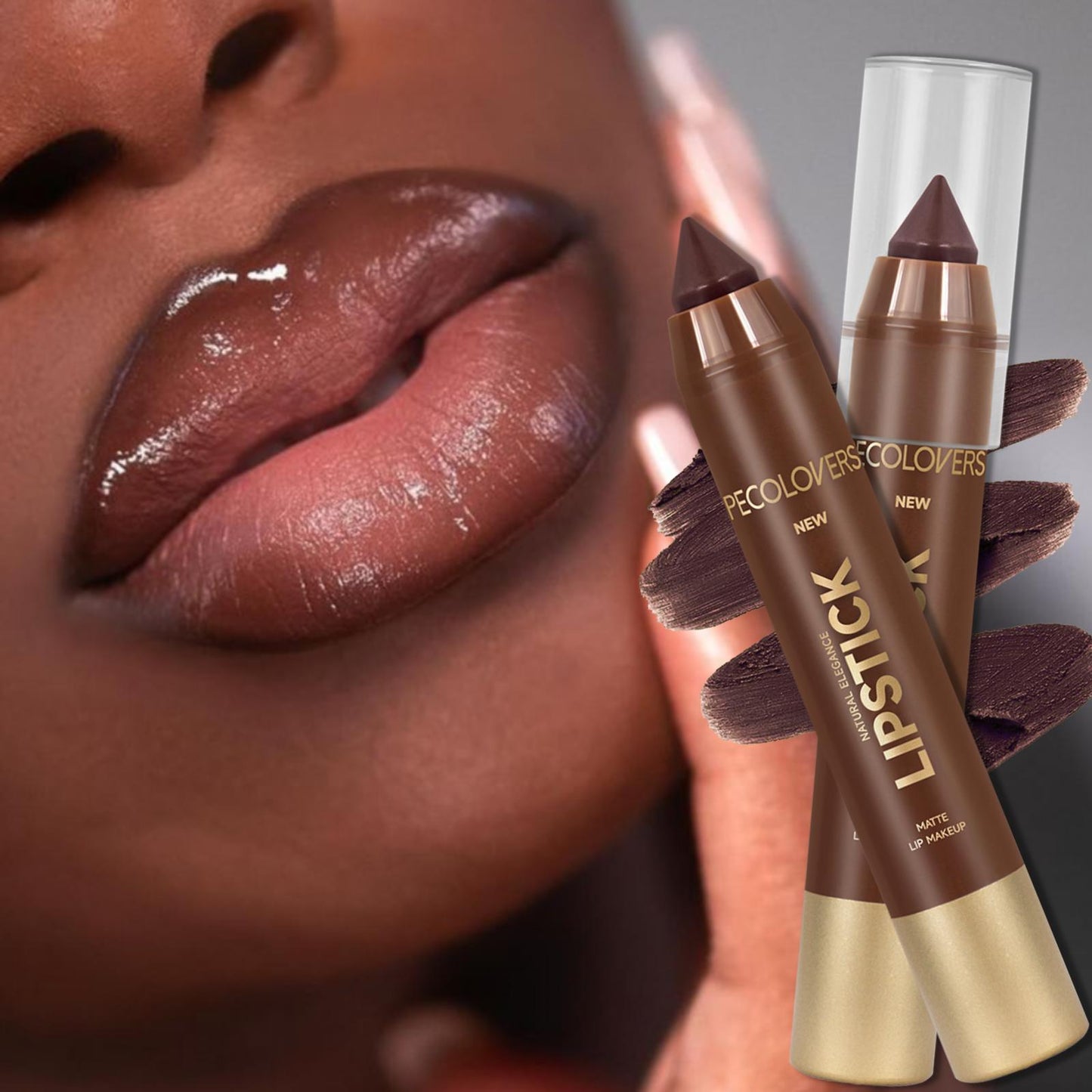Red Lipstick Pencil Contouring Lipliner Outline Tint, Fine Tip Lip Liner, Sexy Brown Lip Crayon, Soft Mist Matte Pen